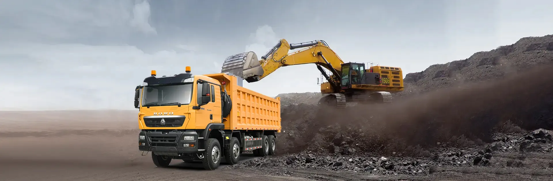 HOWO dump truck 12 wheeler on construction site