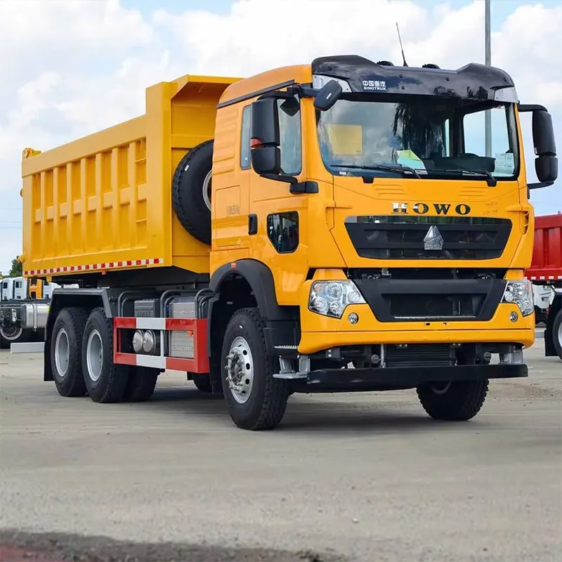 Detailed view of a HOWO dump truck's durable tipper body