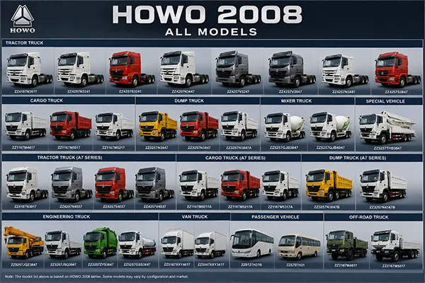 Howo 2008 heavy duty truck illustration